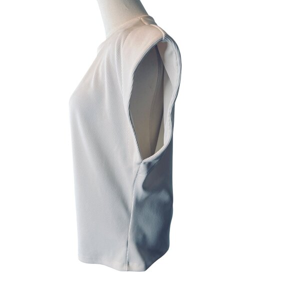 2/$30 Astr The Label XL Cream Ribbed Sleeveless Knitted Top Twist Front Detail - Picture 8 of 15
